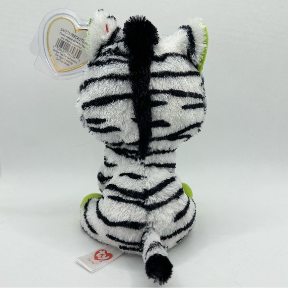 Ty Beanie Boos Collection RETIRED Zig Zag the Zebra Plush - Picture 4 of 6